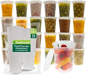  Freshware 32 oz Food Storage Containers [24 Set]