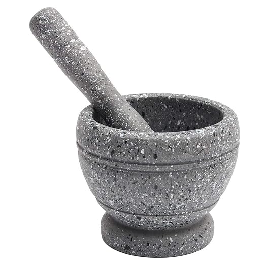 Granite Texture Resin Mortar and Pestle Set