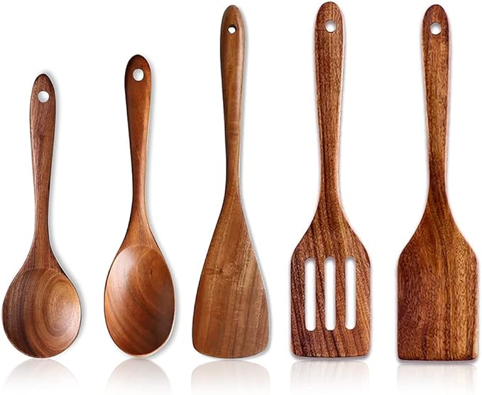 5 Pcs Luxury Wooden Kitchen Utensils 